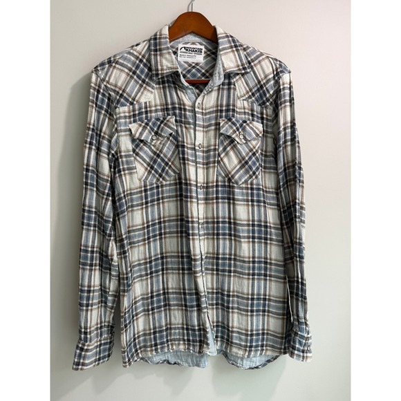 Mountain Khakis Other - Mountain‎ Khakis Mens Plaid Western Button Down Shirt Blue Brown Relaxed Fit M